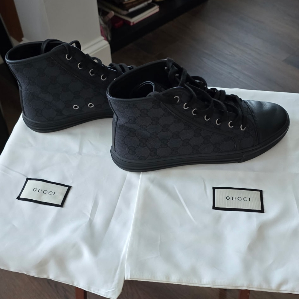 Gucci Pre-owned Black High-Top Womens Cloth Cross Trainers - Picture 2 of 8